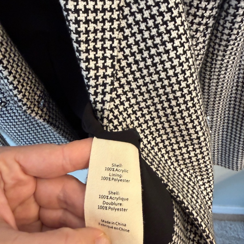 L'AGENCE Candra Zip Pocket Houndstooth Check Blazer - Picture 10 of 13